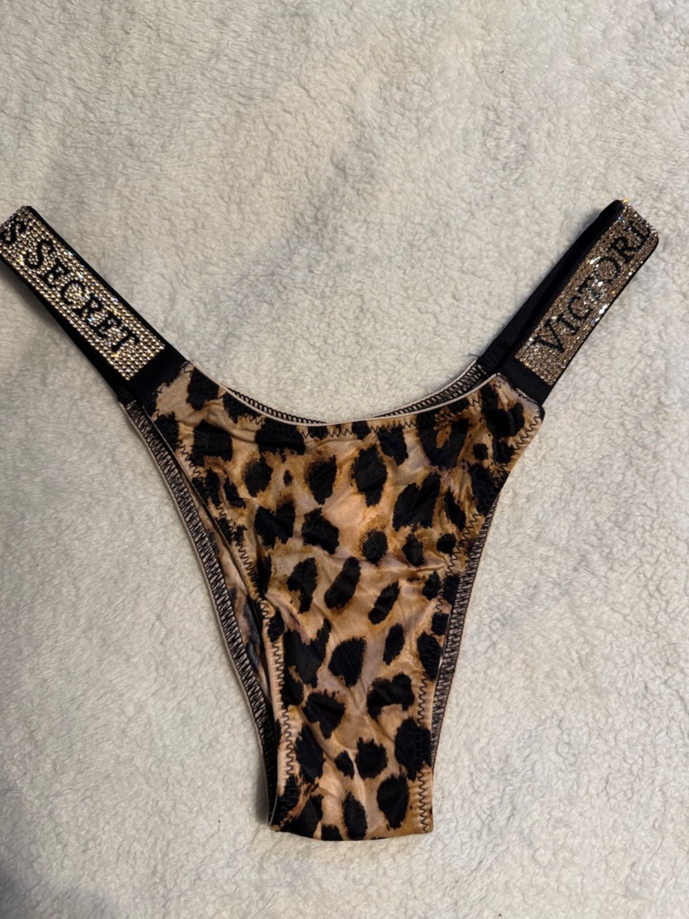 NWT Victorias Secret Shine Strap Leopard Print Brazilian